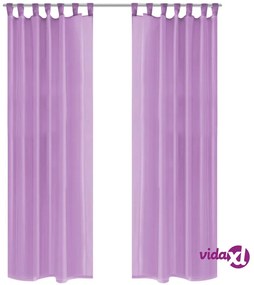 vidaXL 2 Pz Tende in Voile 140x225 cm Lilla