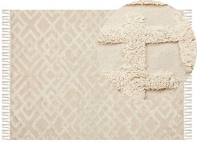 Tappeto cotone beige chiaro 140 x 200 cm ARDAHAN Beliani