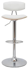 Sgabelli da bar design regolabili bianco e legno chiaro (set di 2) VASCO