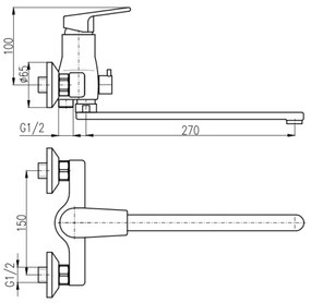 RAV Slezák CO153.5CMATZ - Miscelatore per vasca COLORADO nero/oro