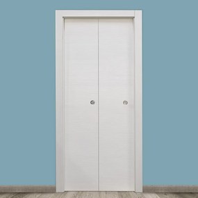 Porta pieghevole a libro simmetrica Sun bianco L 80 x H 210 cm reversibile