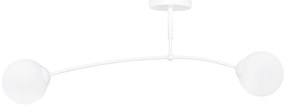 Lampadario a Sospensione in Acciaio e Vetro PREGOS 2 Nero/Bianco 2xE14