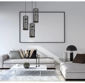 Lampadario a sospensione con filo AVALO 3xE27/60W/230V diametro 35 cm grigio/nero