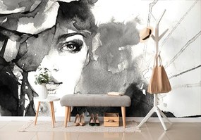 Carta da parati – Ritratto di donna in bianco e nero
