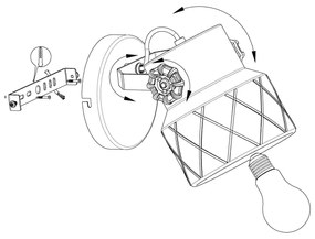 Eglo 39868 - Applique HILCOTT 1xE27/40W/230V