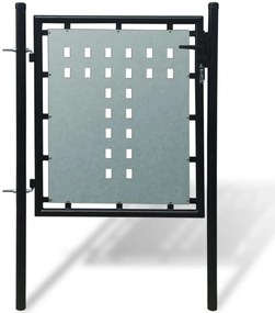 Cancello Per Recinzione Singolo Nero 100 X 125 Cm /