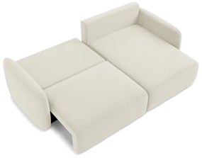 Divano angolare color crema allungabile/con contenitore (con penisola a destra) Kalena – Makamii