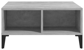Tavolino da salotto grigio cemento 60x60x30 cm in truciolato