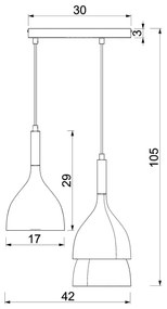 Luminex Lampada a sospensione Noak, a 3 luci, beige/oro, rotonda, acciaio