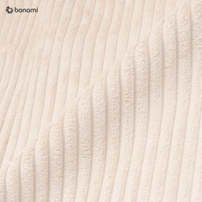 Divano letto angolare in velluto a coste color crema (penisola variabile) Sara - Ropez