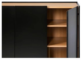 Cassettiera alta nera effetto rovere95x120 cm Arista - Teulat