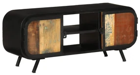 Mobile Porta Tv 110x30x45 Cm İn Legno Massello Di Recupero /