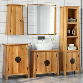 Set Mobili Da Bagno 4 Pz İn Legno Massello Di Pino /