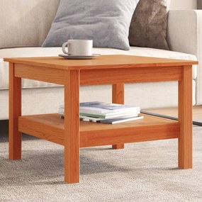 Tavolino Da Salotto Marrone Cera 55x55x40cm Legno Massello Pino /