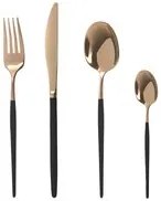 Set 24 posate bordeaux e champagne Luxy acciaio inox