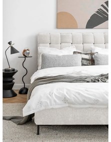 Letto matrimoniale imbottito color crema con rete inclusa 180x200 cm Eve – Miuform