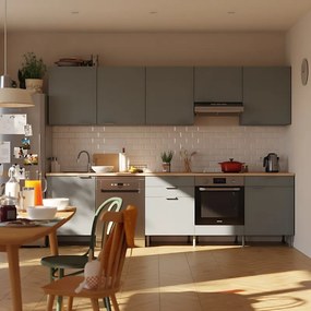 Cucina in kit DELINIA Eleki grigio 4 basi e 5 pensili L 300 cm
