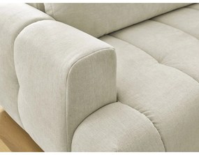 Divano angolare beige allungabile e con contenitore (penisola a destra/a L) Fuji – Bobochic Paris