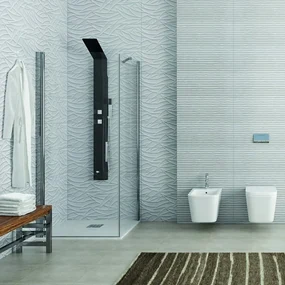 Kamalu - Box doccia angolo 90x70 anta battente 90 e fisso 70 modello KS2800S