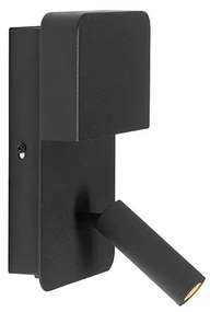 Applique nera con LED incl. USB e lampada da lettura con interruttore - Robin