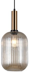ITALUX PND-5588-1L-BRO+AMB - Lampadario a cavo ANTIOLA 1xE27/40W/230V bronzo