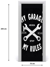 Adesivo per porta Dicendo il mio garage 75x205 cm
