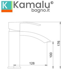 Kamalu - miscelatore per lavabo design curvo finitura cromata | lison-l