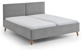 Letto matrimoniale imbottito grigio con rete inclusa 180x200 cm Piano – Meise Möbel