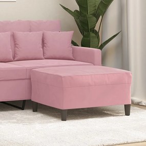 Poggiapiedi Rosa 70x55x41 Cm İn Velluto /