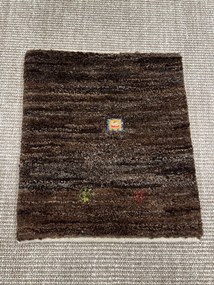 Gabbeh Tappeto 40x40 Marrone (Iran) Annodato A Mano