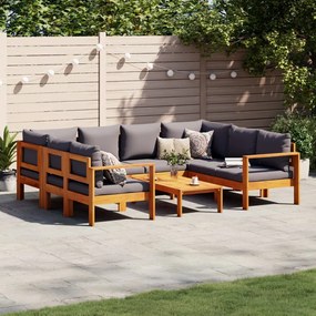 Set divano da giardino 6 pz con cuscini in massello di acacia