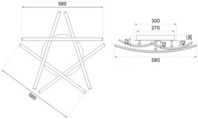 Lampada Da Soffitto Plafoniera moderna Star LED APP399-C