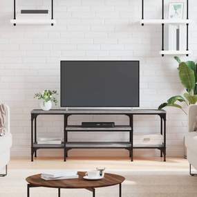 Mobile tv grigio sonoma 121x35x45 cm legno multistrato e ferro