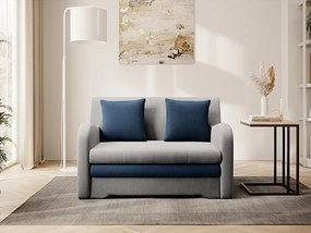 Divano letto 2 posti Sri Lanka - Tessuto grigio chiaro + blu