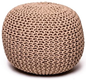 Poggiapiedi marrone chiaro con rivestimento in lavorato a maglia Jagger – Bonami Essentials