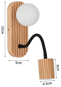 Brilagi - Lampada da parete MODERN WOOD 1xG9/5W/230V + 1xGU10/8W in legno di Hevea