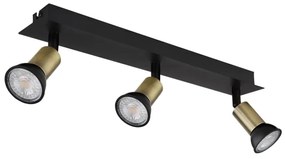 Globo 57998-3B - Faretto DREW 3xGU10/35W/230V nero/ottone