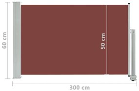 Tenda Laterale Retrattile per Patio 60x300 cm Marrone