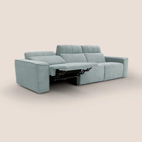 Clark Divano modulare 3 sedute con opzione relax elettrico in tessuto smacchiabile impermeabile T17 verde acqua