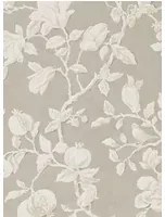 Tapete Magnolia & Pomegranate von Sanderson - Silver/ Linen