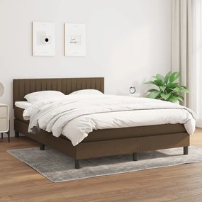 Giroletto A Molle Con Materasso Marrone Scuro 140x200cm Tessuto /