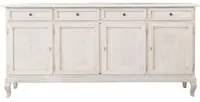 Madia credenza 4 porte legno shabby bianco anticato 205x45x98 - Mobili 2G