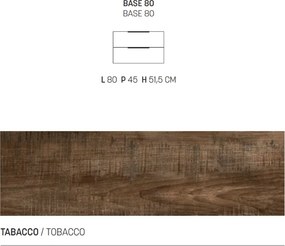 Mobile sospeso bagno 80 cm in nobilitato BALI Tabacco