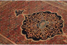 Antik Medaglione Floreale Rosso Blu Scuro 160x220 Cm