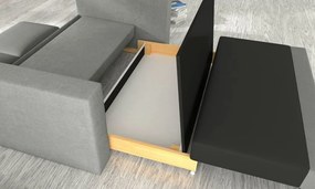 Divano grigio chiaro allungabile/con contenitore e rivestimento in velluto 151 cm Wave – ELTAP