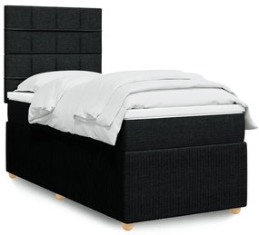 Giroletto A Molle Con Materasso Nero 100x200 Cm İn Tessuto /