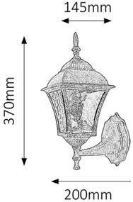 Rabalux 8392 - Applique da esterno TOSCANA 1xE27/60W/230V