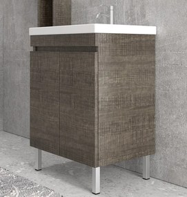 Mobile bagno a terra 80 cm lavabo integrato e due ante SV-80T - KAMALU