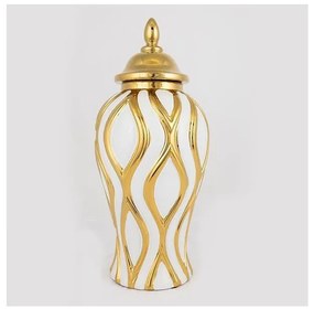Vaso in ceramica 42,6x18,8 cm oro/bianco