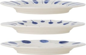 Set di piatti bianchi/blu in gres 3 pz ø 28 cm Linora – Bloomingville